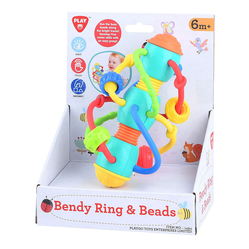 Afbeelding laden in galerijviewer, Playgo babyspeeltje met ringen en kralen

