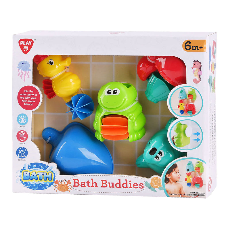 Afbeelding laden in galerijviewer, Playgo badspeelgoed zeedieren set voor baby's - kleurrijke badvriendjes.
