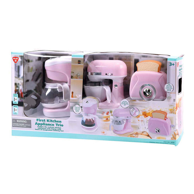 Afbeelding laden in galerijviewer, Playgo keukenmixer - koffiezetapparaat en broodrooster roze - 7dlg.
