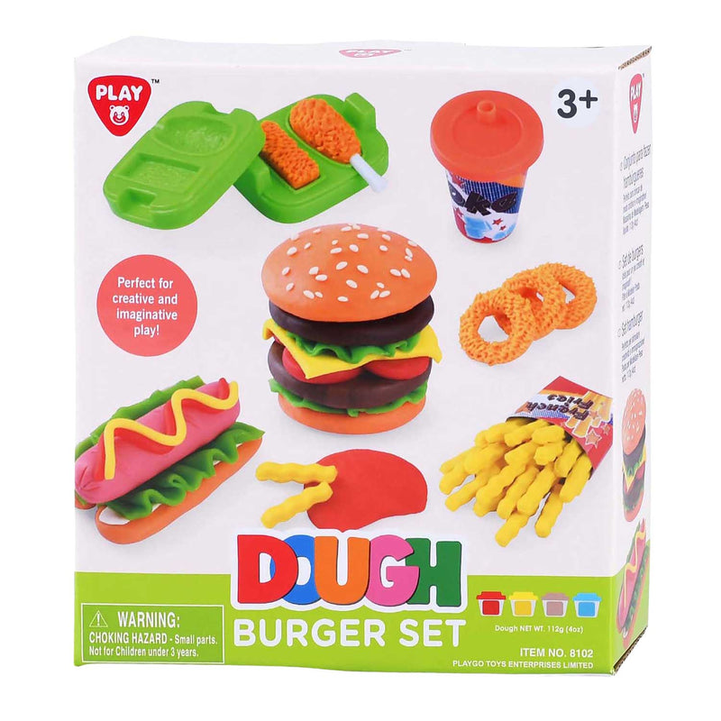 Afbeelding laden in galerijviewer, Playgo hamburger kleiset - 4 kleipotjes
