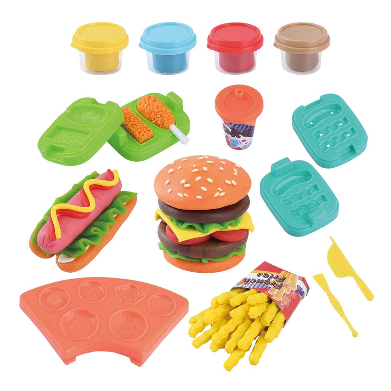 Afbeelding laden in galerijviewer, Playgo hamburger kleiset - 4 kleipotjes
