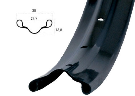 Afbeelding laden in galerijviewer, Ryde Velg Westwood V38 635 x 24C aluminium 36 gaats 14G zwart
