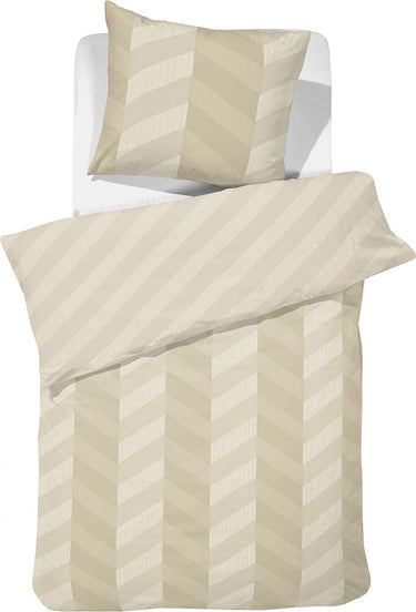 Damai dekbedovertrek atomy - satijn - 140x200 220 cm - soft beige + 1 kussensloop 60x70