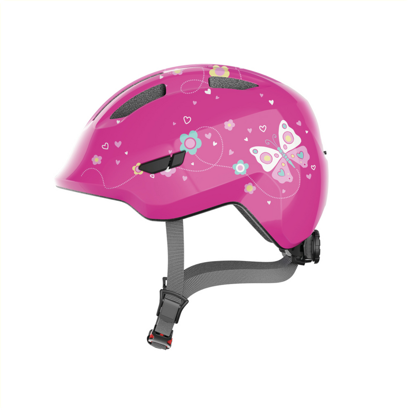 Afbeelding laden in galerijviewer, Abus helm Kind Smiley 3.0 rose butterfly S (45-50cm)
