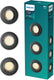 Philips led philips peridot inbouwspot - gu10 fitting - zwart - rond - richtbare spot - 3-pack