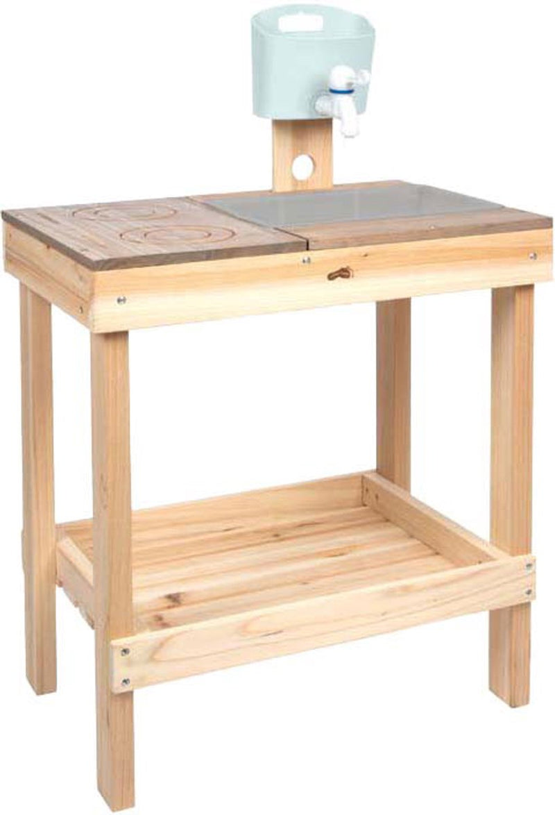 Afbeelding laden in galerijviewer, Small foot houten modderkeuken en speeltafel voor buitenplezier.
