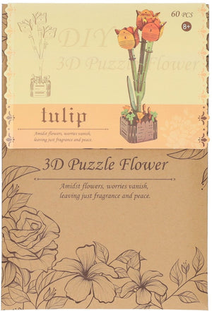 Lobbes speelgoed bv houten 3d bouwpakket tulpen - 60dlg.