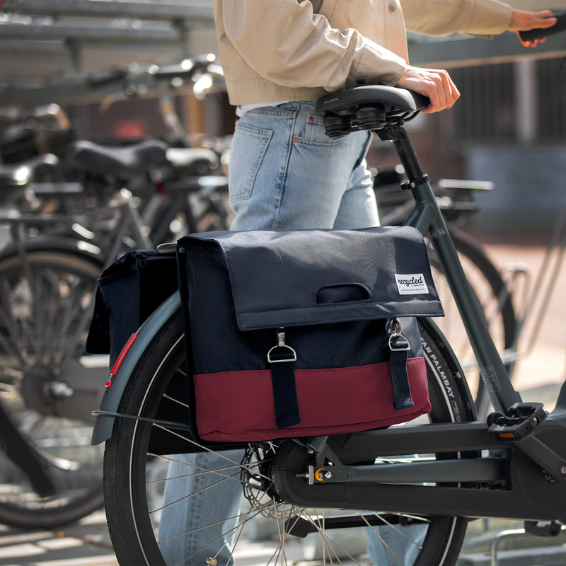 Afbeelding laden in galerijviewer, Urban Proof Dubbele Fietstas 40L Groen-Grijs
