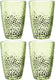 Leonardo matera longdrinkglas 340ml groen - set 4