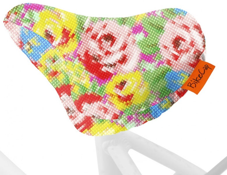 Afbeelding laden in galerijviewer, Bikecap Zadeldek Stitchy Flowers
