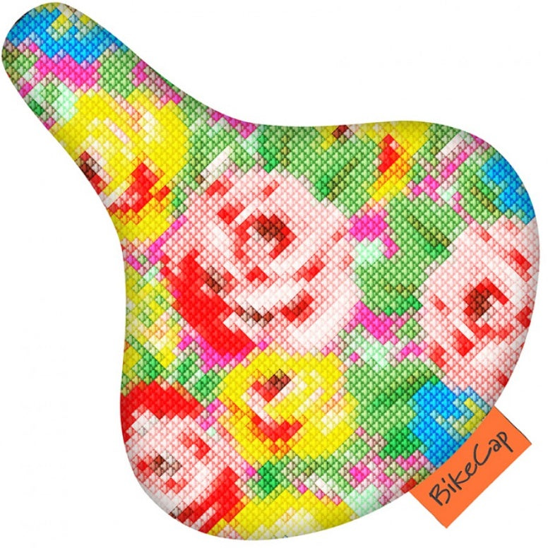 Afbeelding laden in galerijviewer, Bikecap Zadeldek Stitchy Flowers
