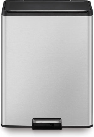 Eko - essential recycler pedaalemmer 20+20 liter - stainless steel - mat rvs - prullenbak