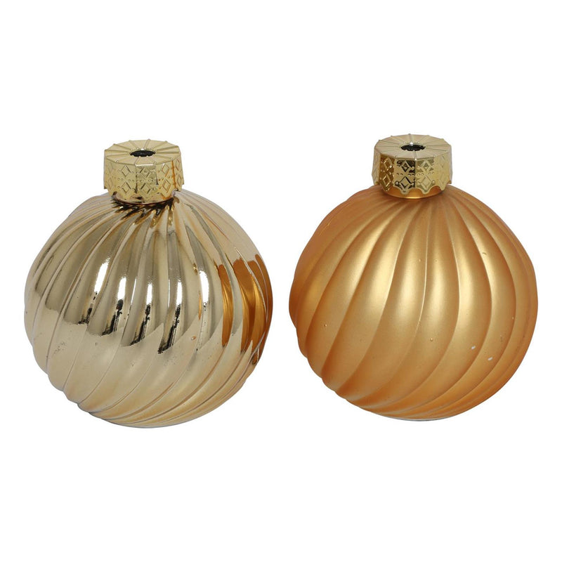 Afbeelding laden in galerijviewer, Countryfield kerstbal stripe goud glas ø10cm

