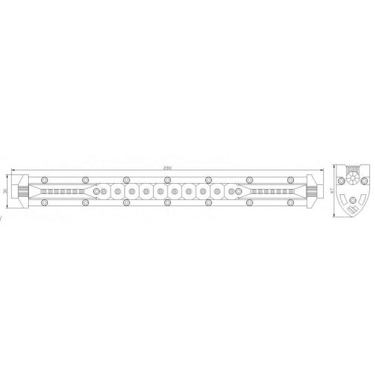Werklamp spot flood combi 28 cm.