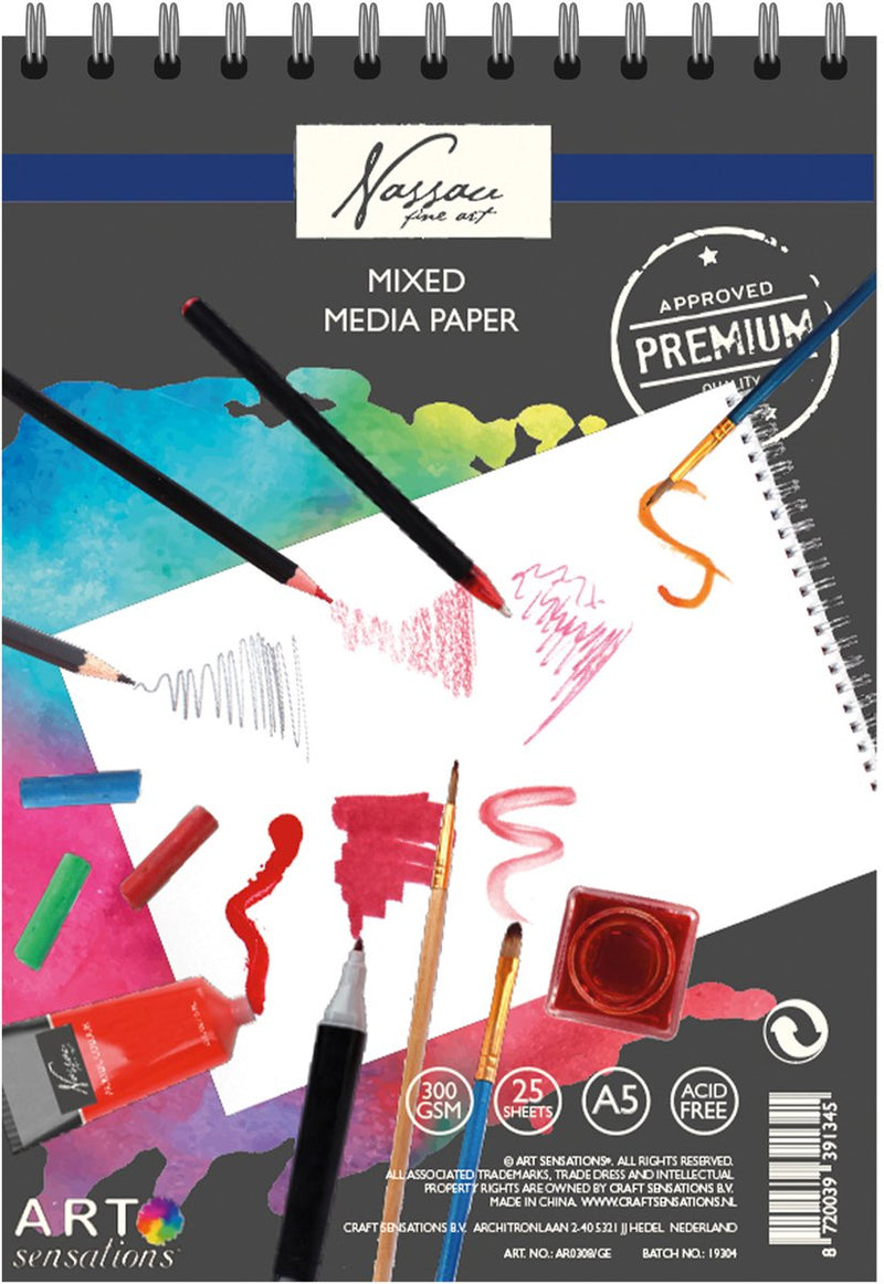 Afbeelding laden in galerijviewer, Creative craft group schetsboek mixed media papier a5, 25 vellen
