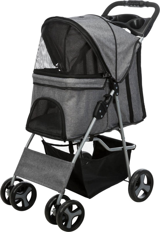 Trixie huisdieren wandelwagen inklapbaar grijs | dierenmand