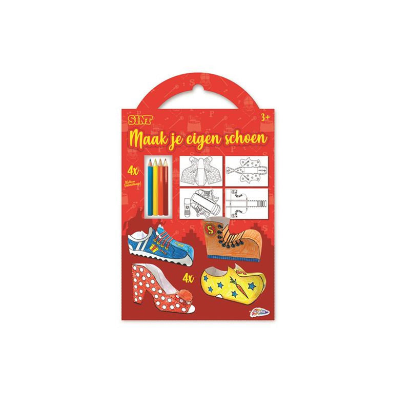 Afbeelding laden in galerijviewer, Grafix sinterklaas knutselset - maak je eigen schoen 4 designs + 4 potloden
