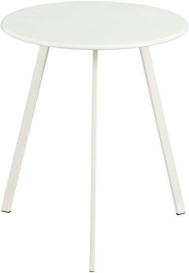 Mica decorations m seatle bijzettafel voor buiten - salontafel rond - plantentafel en koffietafel - h45 x d38 cm - ijzer - wit