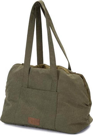 Designed by lotte bundu draagtas hond - hondentas - voor kleine honden - stevige bodem - groen - 40x20x28 cm one size