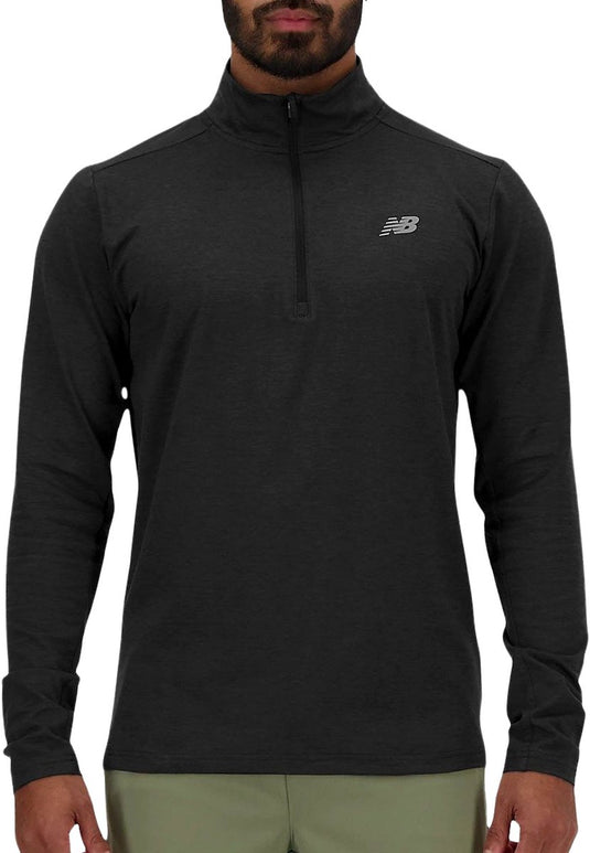 New balance space dye 1 4 zip heren sporttrui - black s