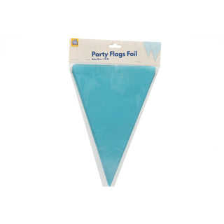 Party vlaggenlijn baby blauw | 6 stuks