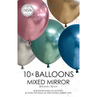 Afbeelding laden in galerijviewer, Chrome ballonnen assorti 10 stuks 30 cm | 6 stuks
