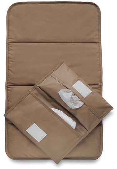 Kipkep verschonings-set - coffee - bruin - verschoonmatje incl. luier-etuitje - wasbaar - waterafstotende zijde - napper