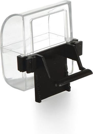 Beeztees voer- en drinkbak - vogel - transparant zwart - 2st