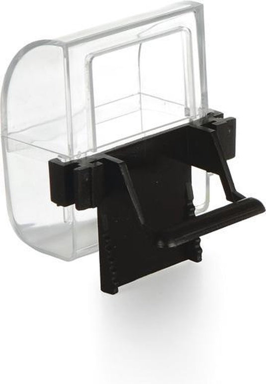 Beeztees voer- en drinkbak - vogel - transparant zwart - 2st