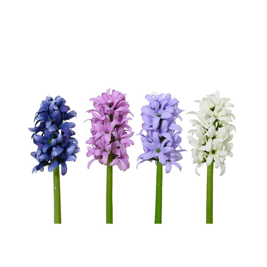 Decoris kunstbloem hyacint polyester ø7xh22cm 4 assorti