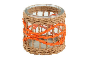 Countryfield waxinlichthouder ella s oranje 8x8x8cm