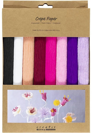Creativ company crêpepapier paars en roze harmonie 8 vel