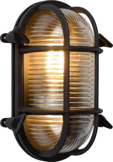 Lucide dudley - wandlamp binnen buiten - 1xe27 - ip65 - zwart