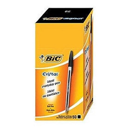 Bic balpen cristal original medium 0.4 mm 50 stuks zwart