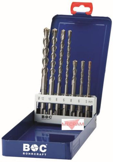Bohrcraft hamerborenset 4-x sds-plus met 4 hm snijkanten 7-delig