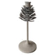 Mansion atmosphere kandelaar pinecone op voet wit 9,5x9,5x22,5cm
