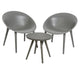Decoris tuinset marbella kunststof antraciet. 2 stoelen en 1 tafel.