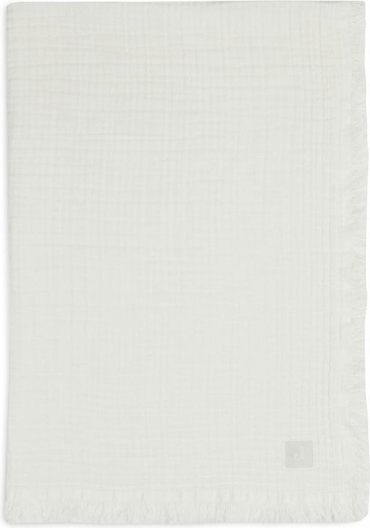 Jollein baby deken ledikant 120x120cm muslin fringe - ivory