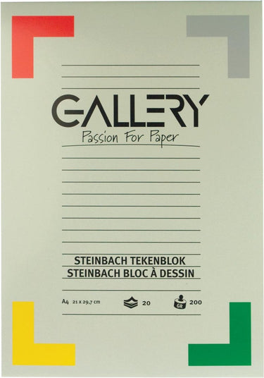 Gallery steinbach tekenblok gekorreld formaat 21 x 297 cm (a4) 200 g m² blok van 20 vel