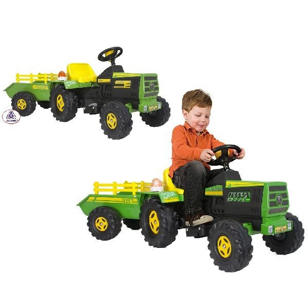 Afbeelding laden in galerijviewer, Injusa tractor basic + aanhanger 6v 1+
