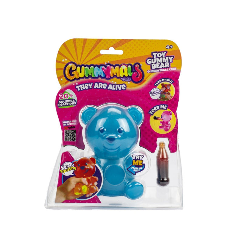 Afbeelding laden in galerijviewer, Jiggly pets gummymals gummy bear 12 cm + licht en geluid blauw
