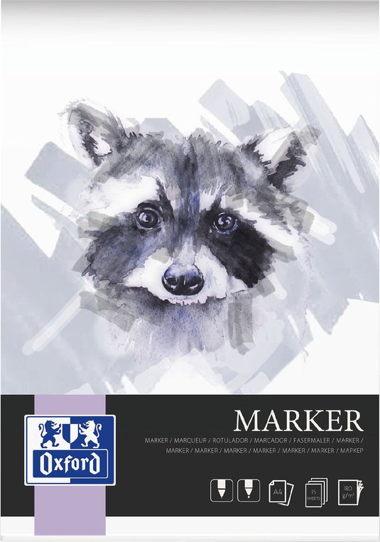 Oxford markerblok - a4 - 15 vel - 180g - gelijmd