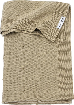 Meyco baby mini knots ledikant deken - sand - 100x150cm - 1.0 tog