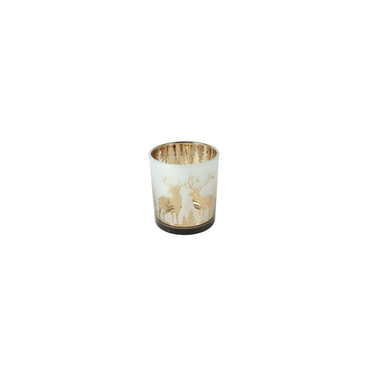 Country field countryfield theelichthouder pines goud glas ã˜7x8cm