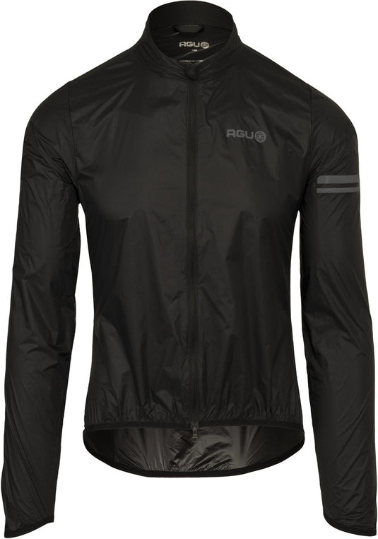 Agu essential - windjack - fietsjack - heren - l - zwart - lichtgewicht - waterafstotend - opvouwbaar - reflecterend l