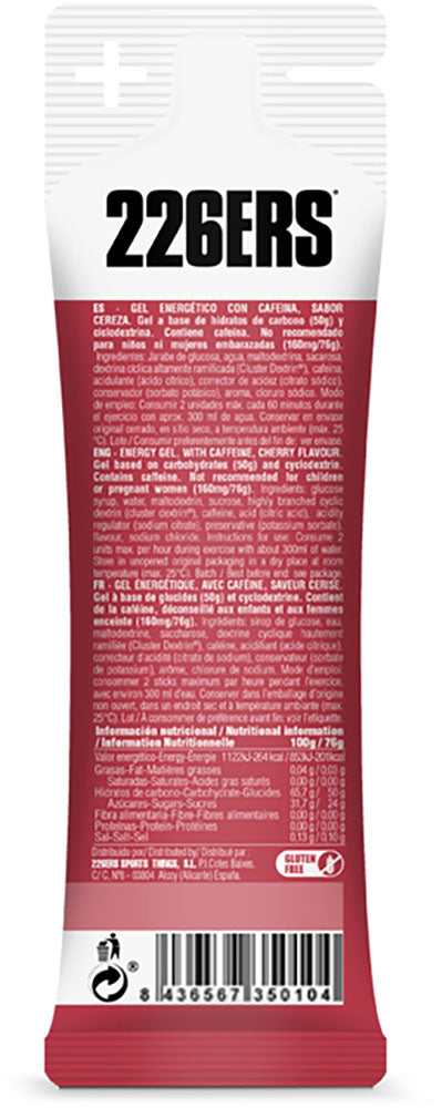Afbeelding laden in galerijviewer, 226ers high energy 160mg caffeine cherry gel 76g
