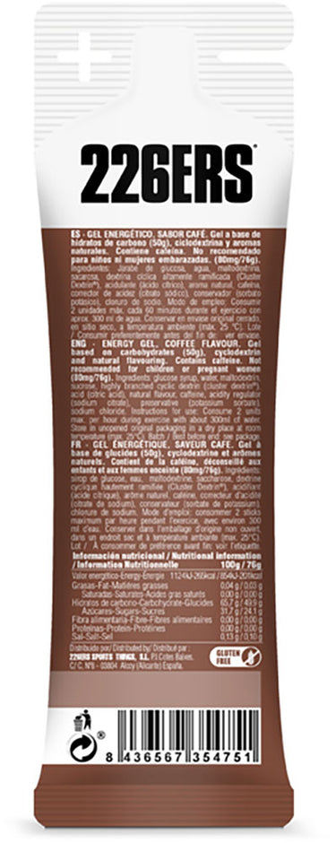226ers high energy 80mg caffeine espresso coffee gel 76g