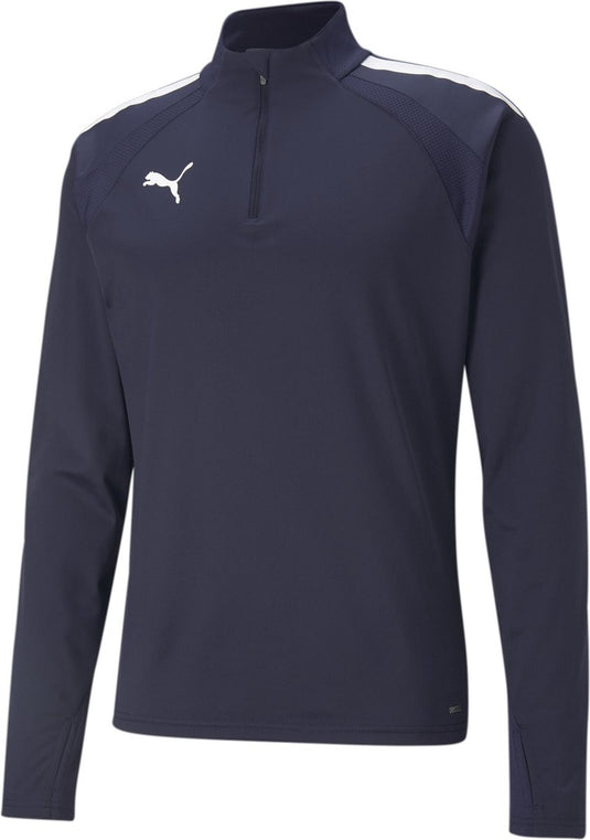 Puma teamliga 1 4 zip top heren sportshirt - navy- white