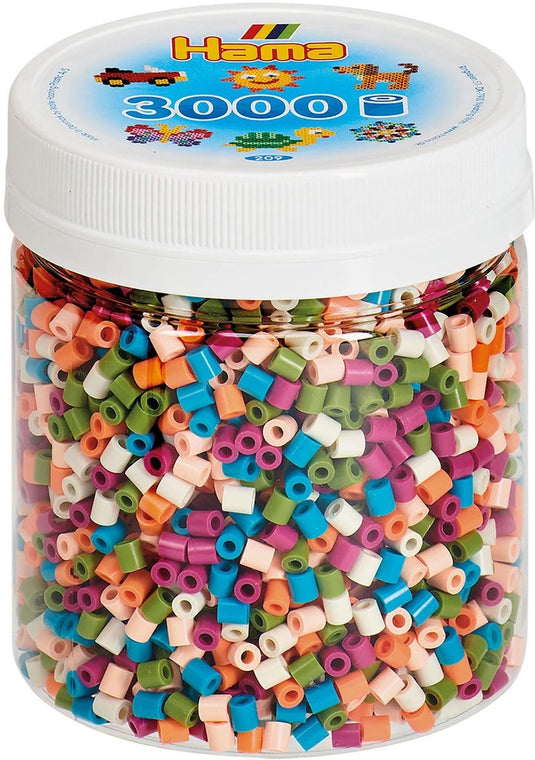 Hama midi strijkkralen in potje - kleurenmix (58), 3000st.