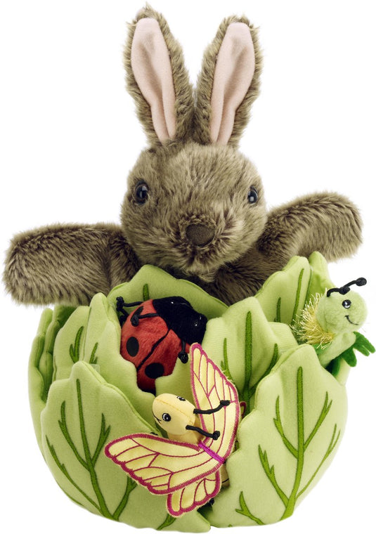 Rabbit in a lettuce (with 3 mini beasts) soft toy